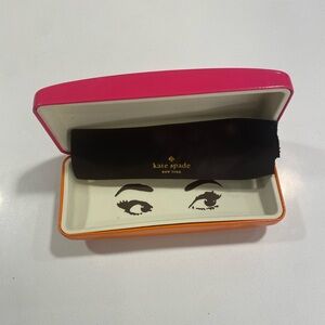 Kate Spade Women's Colorblock Pink & Orange Hard Empty Glasses Case